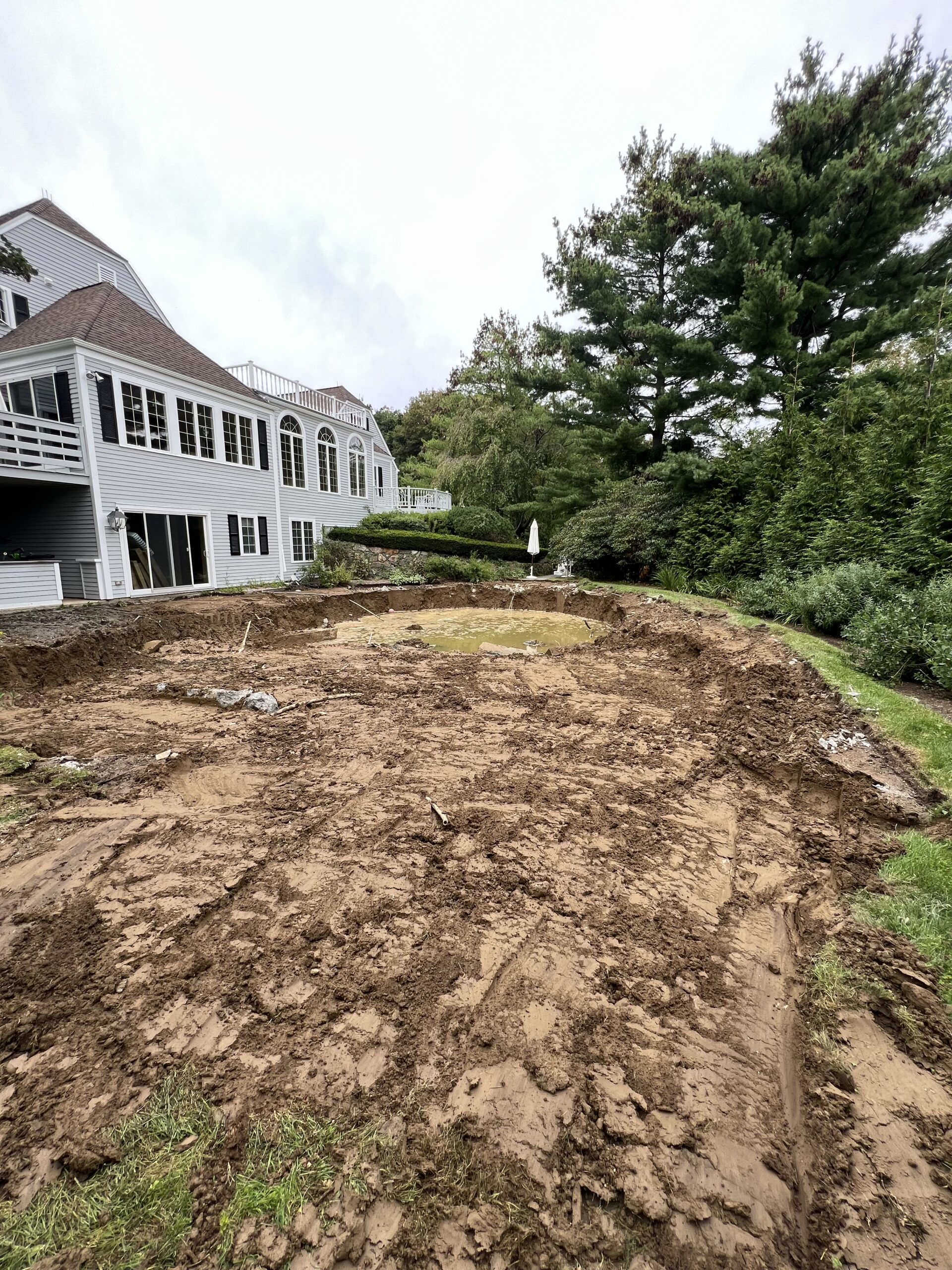 In-ground pool demolished at Wilton CT Home